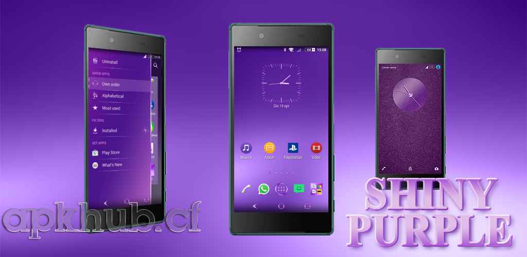 shiny purple theme for Xperia apk
